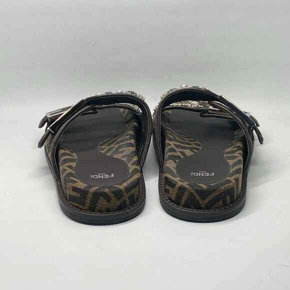 Fendi Feel Jewel Buckle Slide Sandals size 38 - Picture 8 of 13